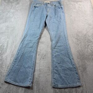 Levi 519 Flare Jeans Womens 31x32 (7M) Blue Denim Low Rise Stretch Y2K
